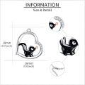 wholesale 925 Sterling Silver 925 Black Enamel Skunk Drop Dangle Hook Stud Earrings s for Girls & Women-0-3