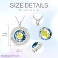 TOUPOP Sterling Silver Crystal Zodiac Necklace Constellation Pendant Gift-0-5