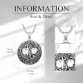TOUPOP Sterling Silver & Zircon Tree Of Life Necklace For Men Women-0-1