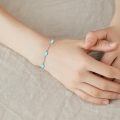 wholesale 925 Sterling Silver Teardrop Blue Gemstone Bracelet With Adjustable Chain-0-4