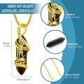 wholesale 925 Sterling Silver Gold Plated Saint Michael Archangel Black Onyx Point Pendant Necklace-0-4