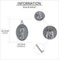 wholesale 925 Sterling Silver Virgin Mary Pendant Necklace with Chain - Catholic Christian  for Women and Men-0-4