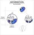 wholesale 925 Sterling Silver Blue Abalone Shell Palm Tree Drop Earrings Gift for Women-0-3