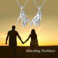 wholesale S925 Sterling Silver Matching Necklaces Pinky Promise Hand Pendant Best Friend  for Women Men-0-3