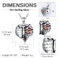 wholesale 925 Sterling Silver Cremation Jewelry Heart Urn With Sky Blue Crystal Pendant-0-3