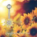 wholesale 925 Sterling Silver Daisy Sunflower Belly Button Ring Evil Eyes Navel Rings for Women Body Piercing Jewelry-0-1