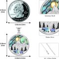 wholesale 925 Sterling Silver Round Mountain Scene with Bear and Sun Pendant Necklace for Women-0-5