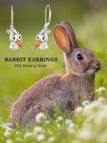wholesale 925 Sterling Silver Bunny Carrot Drop Earrings for Women Girls Gift Jewelry-0-1