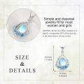 wholesale 925 Sterling Silver Teardrop Blue Moonstone Floral Pendant Necklace-0-2