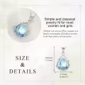 wholesale 925 Sterling Silver Teardrop Blue Moonstone Floral Pendant Necklace-0-2