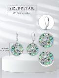 wholesale 925 Sterling Silver Abalone Shell Triquetra Celtic Knot Leverback Earrings-0-4