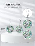wholesale 925 Sterling Silver Celtic Triquetra Knot Abalone Shell Drop Earrings-0-4