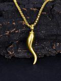 wholesale Gold 925 Sterling Silver  Italian Horn Urn Keepsake Pendant Necklace with Funnel and Fill Tool - Memorial Jewelry for Ashes-0-2