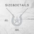wholesale 925 Sterling Silver Horse Shoe Star Pendant Necklace with Cubic Zirconia Luck Charm s for Women-0-3