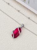 wholesale Sterling Silver Gemstone Dainty Pendant Necklace for Women Mom Gift-0-120