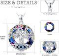 wholesale 925 Sterling Silver Rainbow Crystal Evil Eye Tree of Life Pendant Necklace Celtic s for Women-0-3
