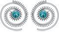 wholesale 925 Sterling Silver Round Genuine Turquoise Vintage Native American Hoop Earrings-0-0