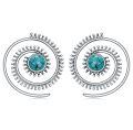 wholesale 925 Sterling Silver Turquoise Spiral Stud Earrings Dark Oxidized Bohemian Jewelry For Women-0-0