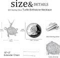 wholesale S925 Sterling Silver 12-Month Birthstone Turtle Necklace with April Gemstone-0-3