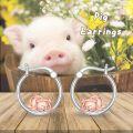 wholesale 925 Sterling Silver Pink Pig Hoop Earrings for Girls and Women Gift Boxed-0-5