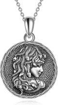 wholesale TOUPOP S925 Sterling Silver Medusa Snake/st Christopher Necklace Protection Amulet Pendant Catholic Medallions Jewelry Gift For Men Women -0-0