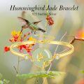 wholesale 925 Sterling Silver Hummingbird Nephrite Jade Bracelet 14k Gold Plated Zircon Accent-0-2