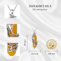 wholesale 925 Sterling Silver Butterfly and Amber Crystal Tree of Life Pendant Necklace s for Women-0-5