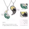 wholesale 925 Sterling Silver Yin Yang Pendant Necklaces Wholesale with Malachite and Obsidian Stones for Couples or Best Friends Forever (BFF)-0-5