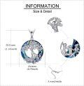 wholesale 925 Sterling Silver Blue Crystal Tree of Life Pendant Necklace for Women's s-0-3