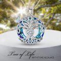 wholesale TOUPOP Gifts For Women 925 Sterling Silver Tree Of Life Birthstone Necklace With Crystal Birthday Jewelry Gifts For Women, Sterling Silver, No Gemstone -0-2