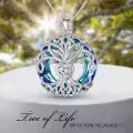 TOUPOP Sterling Silver No Gemstone Tree Of Life Birthstone Necklace-0-2