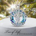 TOUPOP Sterling Silver No Gemstone Tree Of Life Birthstone Necklace-0-2