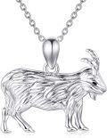 wholesale 925 Sterling Silver Goat Pendant Necklace with Chain for Women Girls  43cm Length-0-0