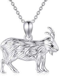 wholesale 925 Sterling Silver Goat Pendant Necklace with Chain for Women Girls  43cm Length-Goat necklace