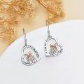 wholesale 925 Sterling Silver Lotus Flower Drop Earrings with Cubic Zirconia and Engraved Message I Love You Forever-0-4