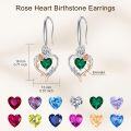 wholesale TOUPOP Emerald May Birthstone Earrings Sterling Silver Rose Heart Emerald Earrings Heart Butterfly Earrings Jewelry Anniversary Birthday Christmas Gifts For Women Her Wife Girlfriend Mom -0-4