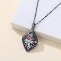wholesale 925 Sterling Silver Black Rose & Abalone Shell Pendant Necklace for Women and Men-0-4