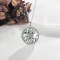 wholesale 925 Sterling Silver Tree of Life Pendant with Green Agate Stone - Mother's Day  for Her-0-3