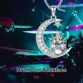 wholesale 925 Sterling Silver Crescent Moon with Drummer Pendant Necklace - Musical Instrument Themed Jewelry for Women-0-4