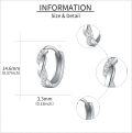 wholesale 925 Sterling Silver Twist Design Cubic Zirconia Huggie Hoop Earrings for Women Girls -0-4