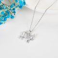 wholesale 925 Sterling Silver Goat Pendant Necklace with Chain for Women Girls  43cm Length-0-2
