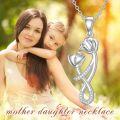 wholesale 925 Sterling Silver Infinity Double Rose Flower Pendant Necklace s for Women and Girls-0-3