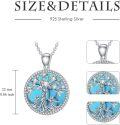 wholesale 925 Sterling Silver Turquoise Stone Family Tree Of Life Pendant Necklace for Women Mothers Day Gift-0-1
