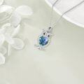 wholesale TOUPOP Owl Necklace Sterling Silver Owl Jewelry Blue Stone Abalone Shell Moonstone Owl Pendant Owl Gifts For Women Girls Birthday Christmas -0-2