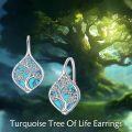 wholesale Sterling Silver Abalone Celtic Trinity Knot Earrings Triquetra Leverback Tree of Life Gift-0-5