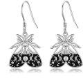 wholesale 925 Sterling Silver Moon and Star Drop Earrings for Women Girls-0-0