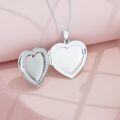 wholesale 925 Sterling Silver Heart-Shaped Sunflower Picture Frame Pendant Necklaces with Chain Gifts for Women-0-2