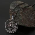 wholesale 925 Sterling Silver Gold Plated Horse Head Celtic Knot Circle Pendant Necklace-0-3