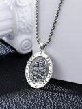 wholesale Saint Patron Necklace For Men Women 925 Sterling Silver Saint Pendant With Stainless Steel Chain St Medal Protection Necklace Catholic Religious Amulet Gifts For Him -0-2