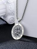 TOUPOP 925 Sterling Silver Stainless Steel Saint Medal Protection Necklace-0-2